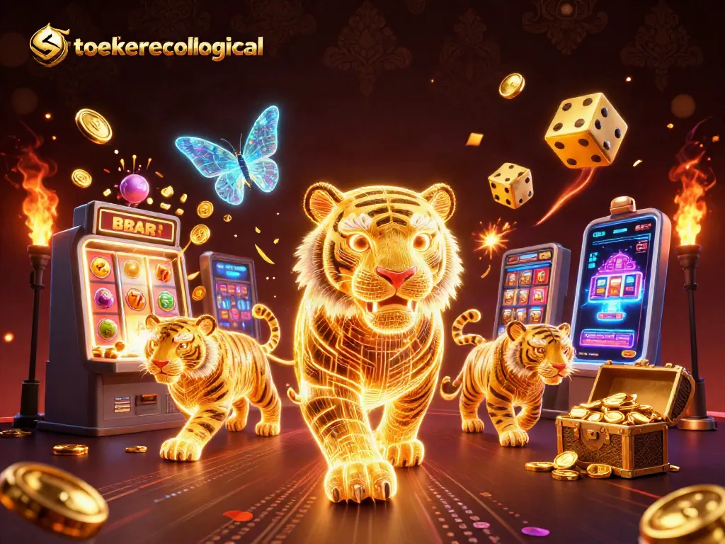 Engage in a thrilling casino adventure with stoeckerecological's neon-powered characters as they spin for jackpots!